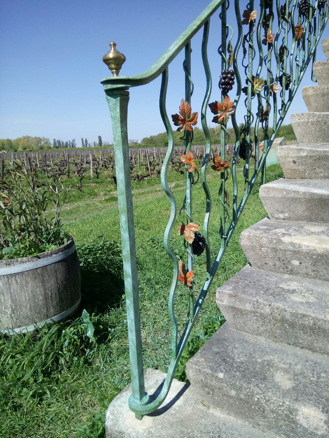 Rambarde escalier feuilles